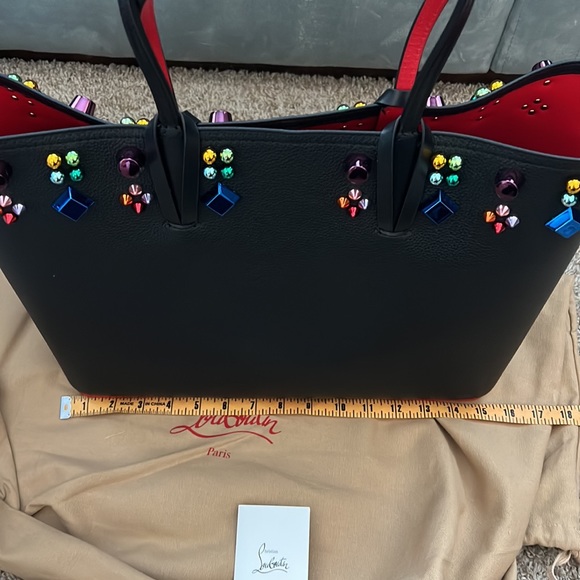 CHRISTIAN LOUBOUTIN - Cabata Empire Spike Courones Studded Leather Tote - Large - Picture 8 of 12